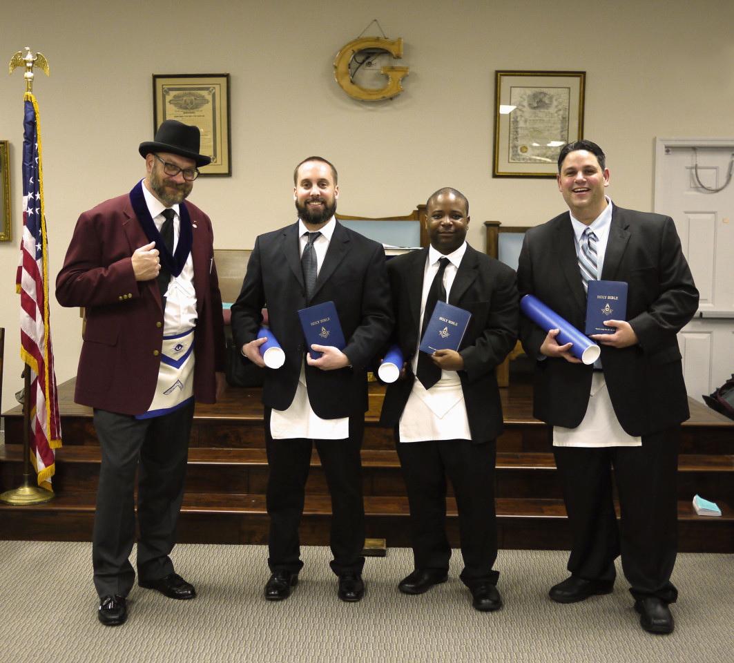New Master Masons – Aprons and Bibles – Congratulations !!!