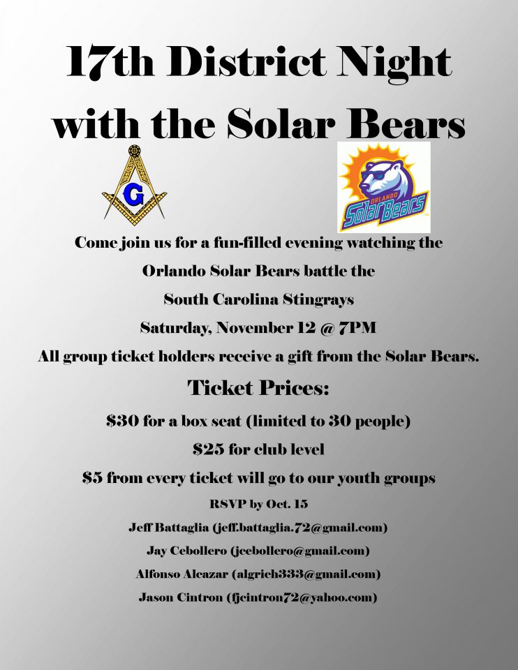 Orlando Solar Bear Hockey Game Invitation