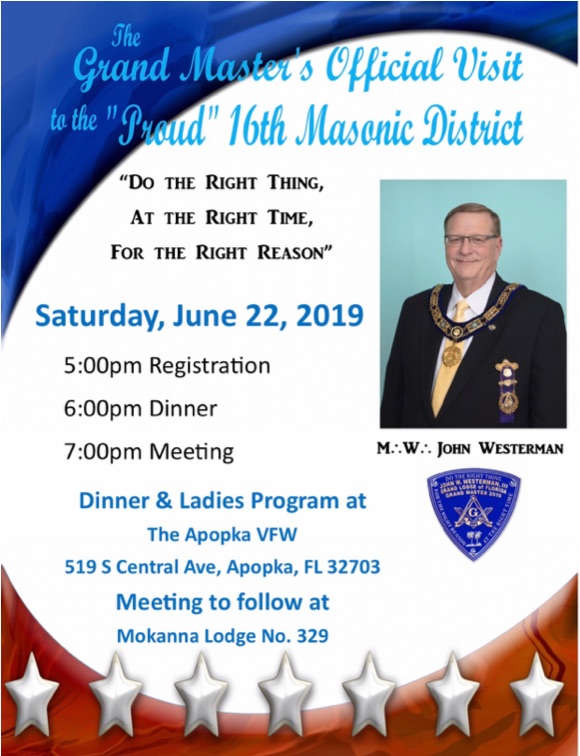 2019 – Most Worshipful Grand Master John Westerman