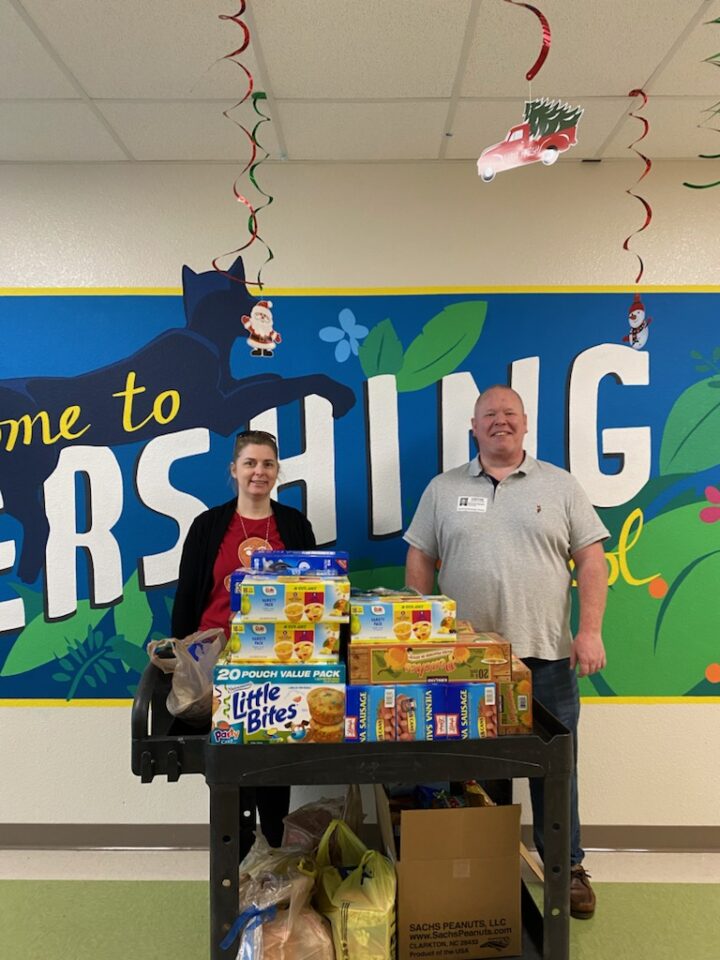 Pershing School Food Drive December 2023 — Donated by Our Lodge